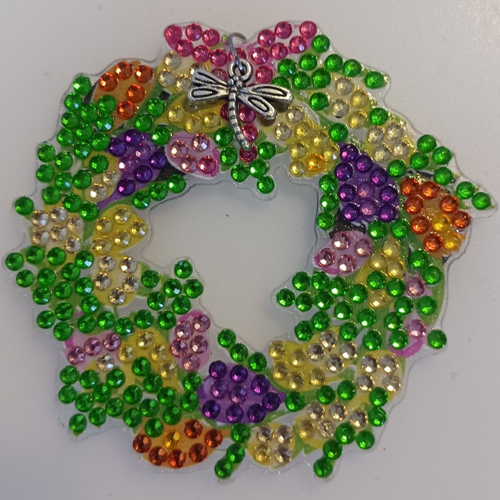 Flower pot magnet with metal dragonfly